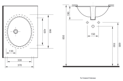 Ege Vitrifiye Pınara Oval Tezgahaltı Lavabo 46x37 cm Beyaz