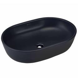 Ege Vitrifiye Knidos Batarya Deliksiz Tezgah Üstü Lavabo 60 cm Bitter Siyah