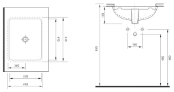 Ege Vitrifiye Pınara Köşeli Tezgahaltı Lavabo 50x41 cm Beyaz uygulama örneği