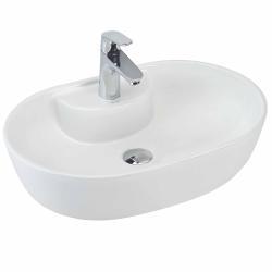 Ege Vitrifiye Knidos Batarya Delikli Tezgah Üstü Lavabo 60 cm Beyaz