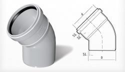 Fırat Boru Dublex PVC Atık Su Dirsek (45° Açık) Ø200 mm