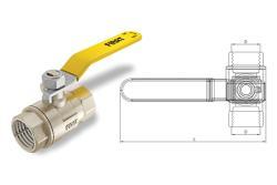 Fırat Boru Küresel Doğalgaz Vanası (Kilitli) 3/4"