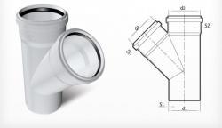 Fırat Boru Dublex PVC Atık Su Tek Çatal (45°) Ø250x160 mm