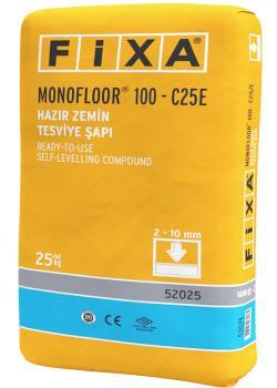 Fixa MONOFLOOR 100 C25E Hazır Zemin Tesviye Şapı (2-10 mm) Gri 25 kg