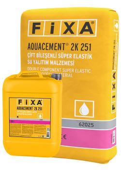 Fixa AQUACEMENT 2K 251 Çift Bileşenli Süper Elastik Su Yalıtım Malzemesi 25 kg + 10 kg Set