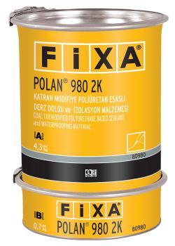 Fixa POLAN 980 2K Katran Modifiye Poliüretan Esaslı Derz Dolgu ve İzolasyon Malzemesi Siyah 4,3 kg + 0,7 kg Set