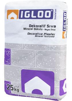 Fixa IGLOO Dekoratif Sıva 15 – Mineral Dokulu, Beyaz (İnce) 25 kg