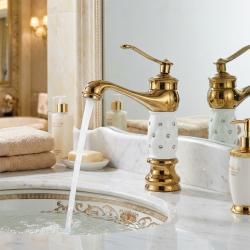 Fleko Hisar Lavabo Bataryası Gold Beyaz uygulama örneği