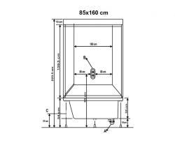 Formina Alfa Compact Sistem — 85x170 cm, Sistem 1, Standart Hidromasaj, Sol