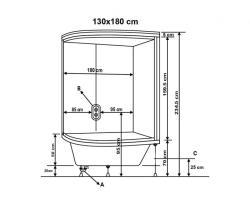 Formina Elegant Compact Sistem — 140x190 cm, Sistem 2 - Radyolu, Süper Hidromasaj, Sağ