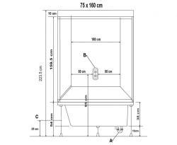Formina Tiberide Compact Sistem — 75x160 cm, Sistem 3 - Dijital Dokunmatik Ekranlı Buhar Sistemi, Hidromasajsız, Sağ