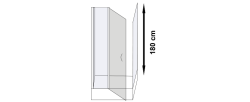 Formina Meridyen B Ön Cephe Duşakabin — 71-80 cm, Siyah, Sağ
