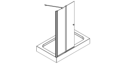 Formina Ultra Yarım Kapılı (Walk-in) Duşakabin — 100 cm, Ultra (duş teknesi üzeri, 6 mm cam, h:180 cm), Parlak Krom