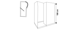 Formina Twin Yarım Kapılı (Walk-in) Duşakabin — 80x170 cm, Altın