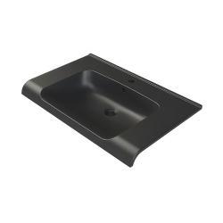 Turkuaz Anova Etajerli Lavabo 100x50 cm Parlak Siyah