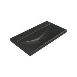 Turkuaz Elite Etajerli Lavabo 100x45 cm Parlak Siyah