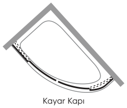 Hüppe Classics-V2 Polistren KY XAO K2S2 K Küvet Üzeri Oval Köşe Duşakabin uygulama örneği