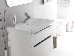 Turkuaz Elite Etajerli Lavabo 60x45 cm Mat Kapuçino uygulama örneği