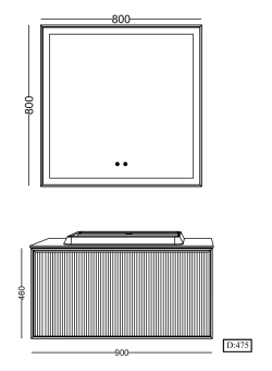 Lineart Star 910 Lavabolu Modül + Lydia Alüminyum Çerçeveli Buğu Önleyici Led Ayna Modül 90 cm Zeugma uygulama örneği