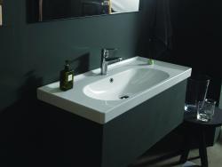 Turkuaz Arya Etajerli Lavabo 120x45 cm Mat Beyaz uygulama örneği