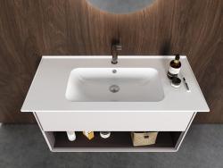 Turkuaz Blue Etajerli Lavabo 70x47 cm Mat Beyaz uygulama örneği