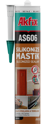 Akfix AS606 Silikonize Mastik Beyaz 600 ml