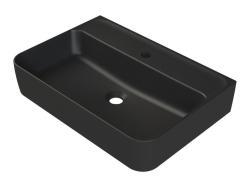 Turkuaz Hera Tezgah Üstü Lavabo 60x42 cm Parlak Siyah