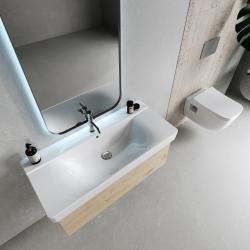 Turkuaz Yeni Mona Etajerli Lavabo 100x45 cm Mat Beyaz uygulama örneği