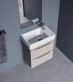 Turkuaz Sharp Etajerli Lavabo 50x30 cm Mat Beyaz uygulama örneği