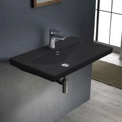 Turkuaz Elite Etajerli Lavabo 60x45 cm Parlak Siyah