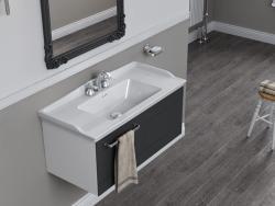 Turkuaz Kapadokya Etajerli Lavabo 65x48 cm Mat Beyaz uygulama örneği