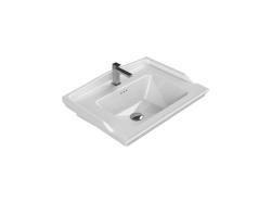 Turkuaz Kapadokya Etajerli Lavabo 65x48 cm Mat Beyaz
