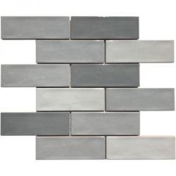 Pukka Tile Gri Blend 2x6 Brick Mozaik