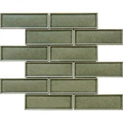 Pukka Tile Yeşil 2x6 Bevelled Brick Mozaik