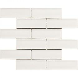 Pukka Tile Beyaz 2x6 Bevelled Brick Mozaik