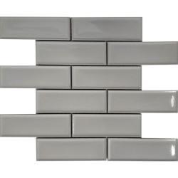 Pukka Tile Açik Gri 2x6 Bevelled Brick Mozaik