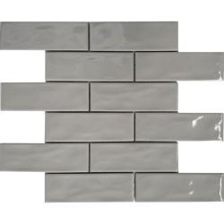 Pukka Tile Açik Gri 2x6 Dalgali Brick Mozaik