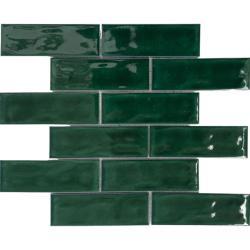 Pukka Tile Zümrüt Yeşili 2x6 Dalgali Brick Mozaik
