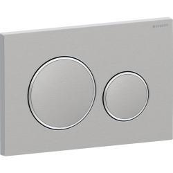 Geberit 2 kademeli deşarj için Sigma20 yuvarlak kumanda kapağı 24,6x1,2x16,4 cm fırçalanmış / Tasarım halkası: Cilalı