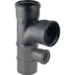 Geberit Silent-PP 87,5° kombi çatal dirsek Siyah d=110mm d1=110mm d2=50mm
