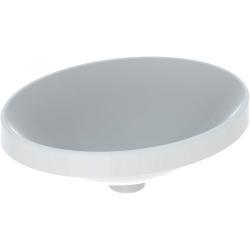Geberit VariForm oval tezgah üstü 50x40x17,8 cm Lavabo: beyaz / Alt bölüm: sırlı B1=46cm Batarya deliği=Yok Taşma=Yok glazed