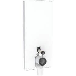 Geberit Yere oturan klozet için Monolith Plus sıhhi modülü, ön 50,5x10,6x114 cm Ön: beyaz / Cam / Yan kaplama: Fırçalanmış alüminyum