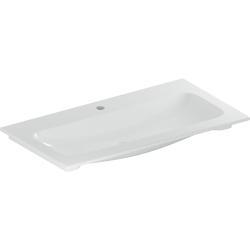 Geberit iCon mobilyalı lavabo 90x48x13 cm Beyaz 90x48cm Batarya deliği=Orta Taşma=Yok