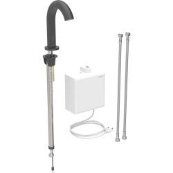 Geberit Piave lavabo bataryası, tezgah üstü, elektrikli, sıva üstü fonksiyon kutulu 5,5x16,7x19,3 cm Mat siyah Mikser=Mikserli