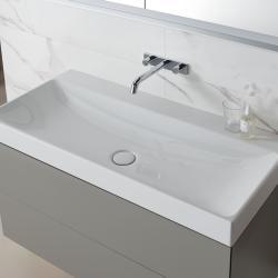 Geberit ONE lavabo 60x48x14 cm beyaz / KeraTect 60x48cm Batarya deliği=Orta Taşma=Yok uygulama örneği