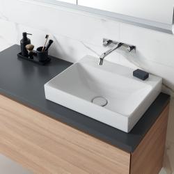 Geberit ONE çanak lavabo, dikdörtgen 50x41x14 cm beyaz / KeraTect 50x41cm Batarya deliği=Orta Taşma=Yok uygulama örneği