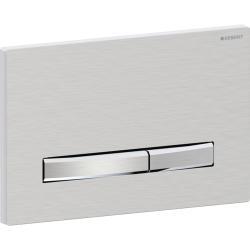 Geberit 2 kademeli deşarj için Sigma50 kare kumanda kapağı, metal rengi 24,6x1,2x16,4 cm Montaj plakası, Kapak, Tuş: krom / fırçalanmış
