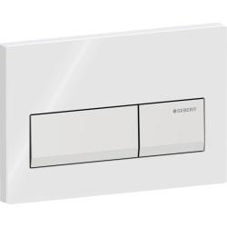 Geberit 2 kademeli deşarj için Alpha50 kare kumanda kapağı 21,3x1,5x14,2 cm Montaj plakası, Tuş: krom / parlak / Kapak: beyaz / parlak