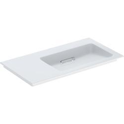Geberit ONE CleanDrain mobilya tipi lavabo, sol etajer 90x48x13,1 cm Lavabo: beyaz / KeraTect / Gider kapağı: beyaz 505.013.00.1