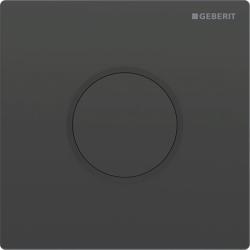 Geberit Elektronik deşarj tetiklemeli pisuvar deşarj kontrolü, pilli, Tip 10 kör kapak, yuvarlak siyah / parlak / Tasarım halkası: Mat siyah / mat